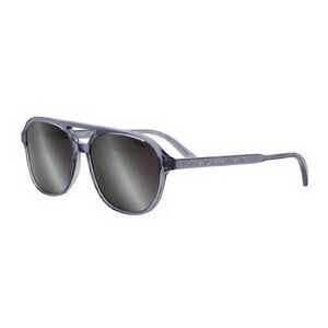 Dior Sunglasses Square Full Rim, Transparent Blue Frame and Silver Mirror Lens